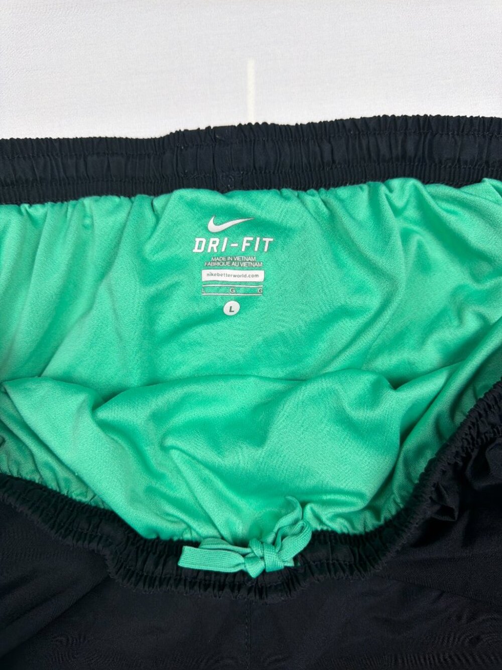 Nike Dri-FIT Running Shorts Womens Large Blue Black Lined Athletic Workout - Picture 4 of 12